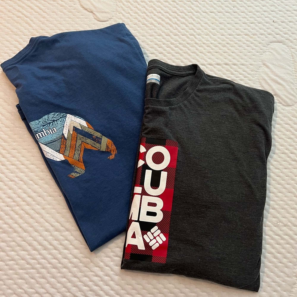 Mens lot of 2 Columbia T shirts size XXL